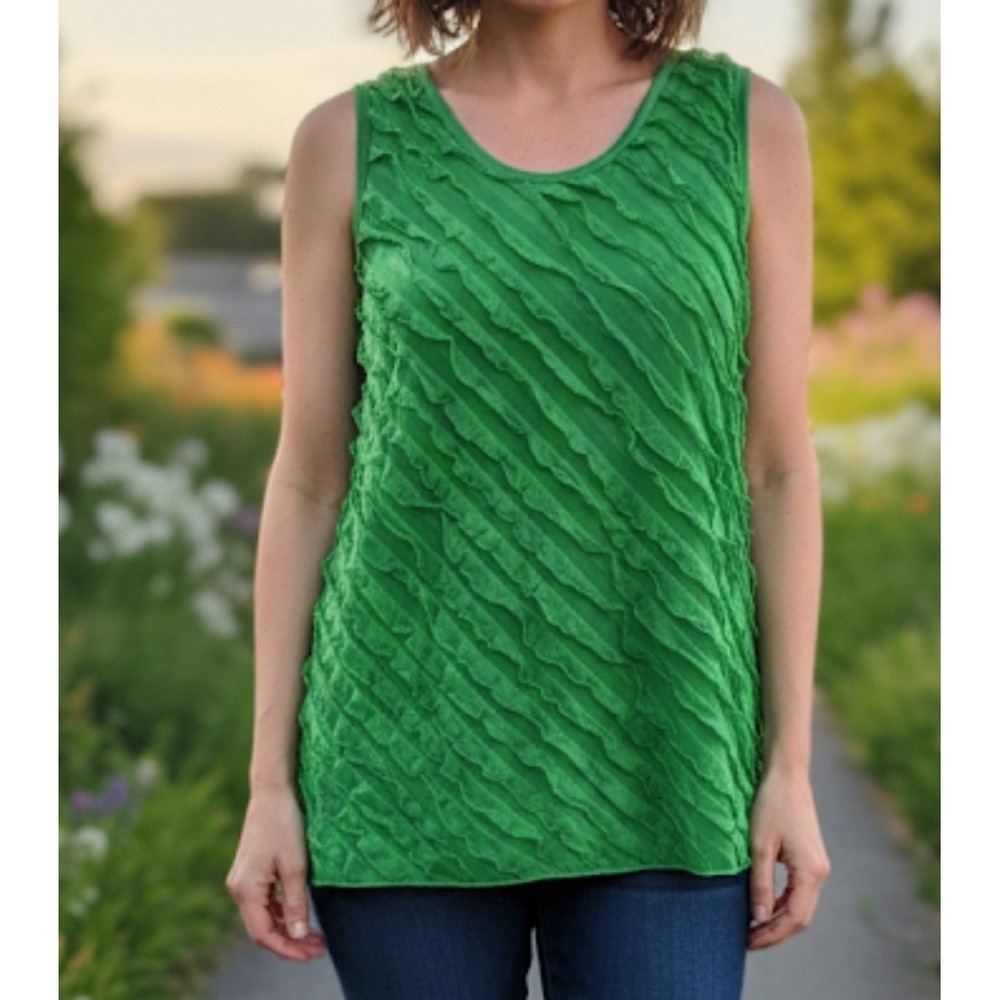 brittany black Sleeveless‎ Women's Top Size M color Green  🟩